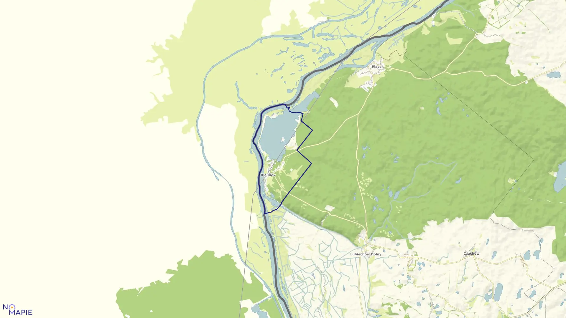Mapa obrębu Bielinek w gminie Cedynia