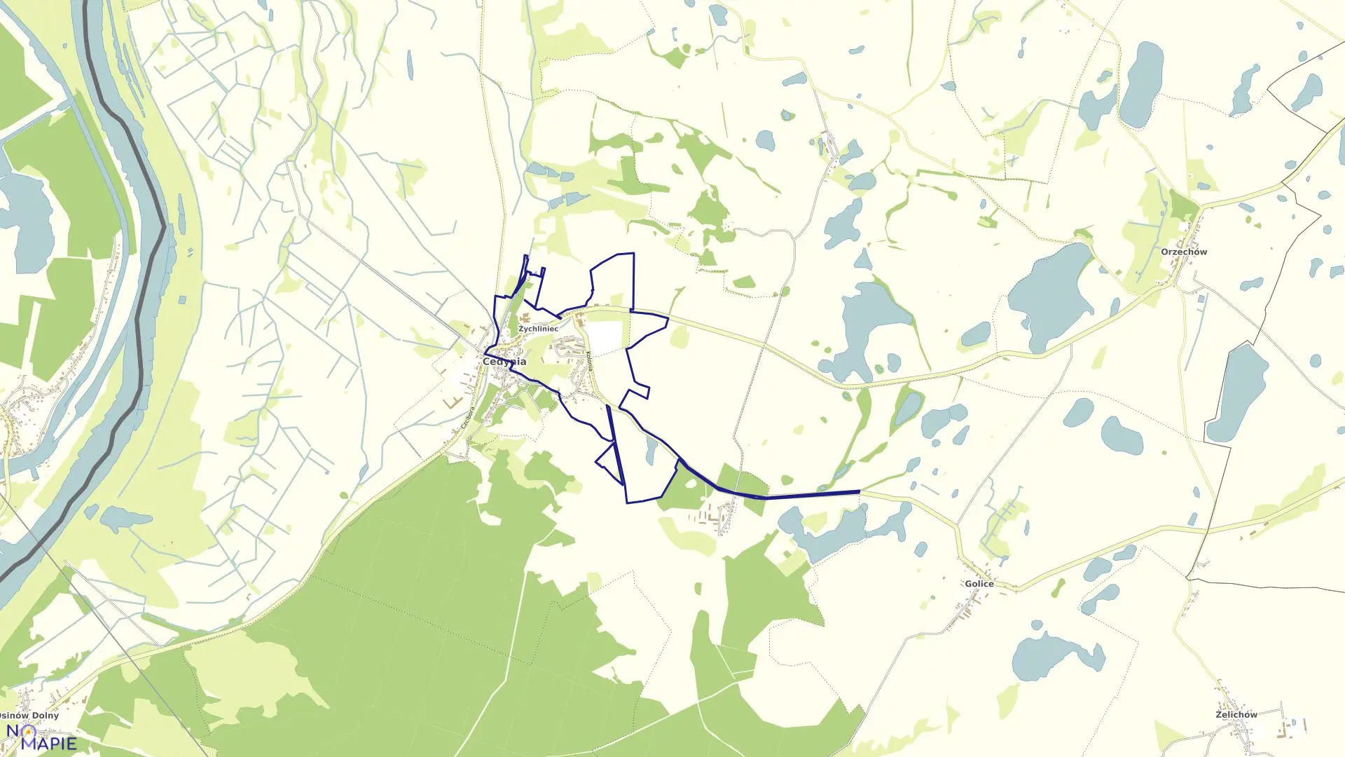 Mapa obrębu Cedynia 2 w gminie Cedynia