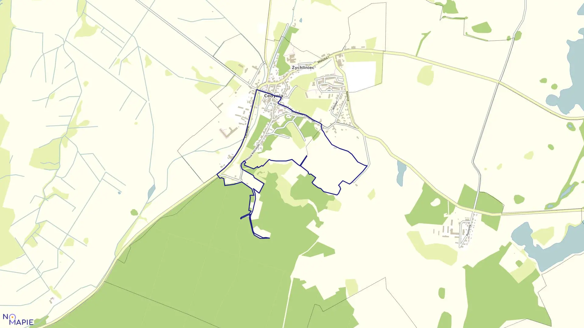 Mapa obrębu Cedynia 3 w gminie Cedynia