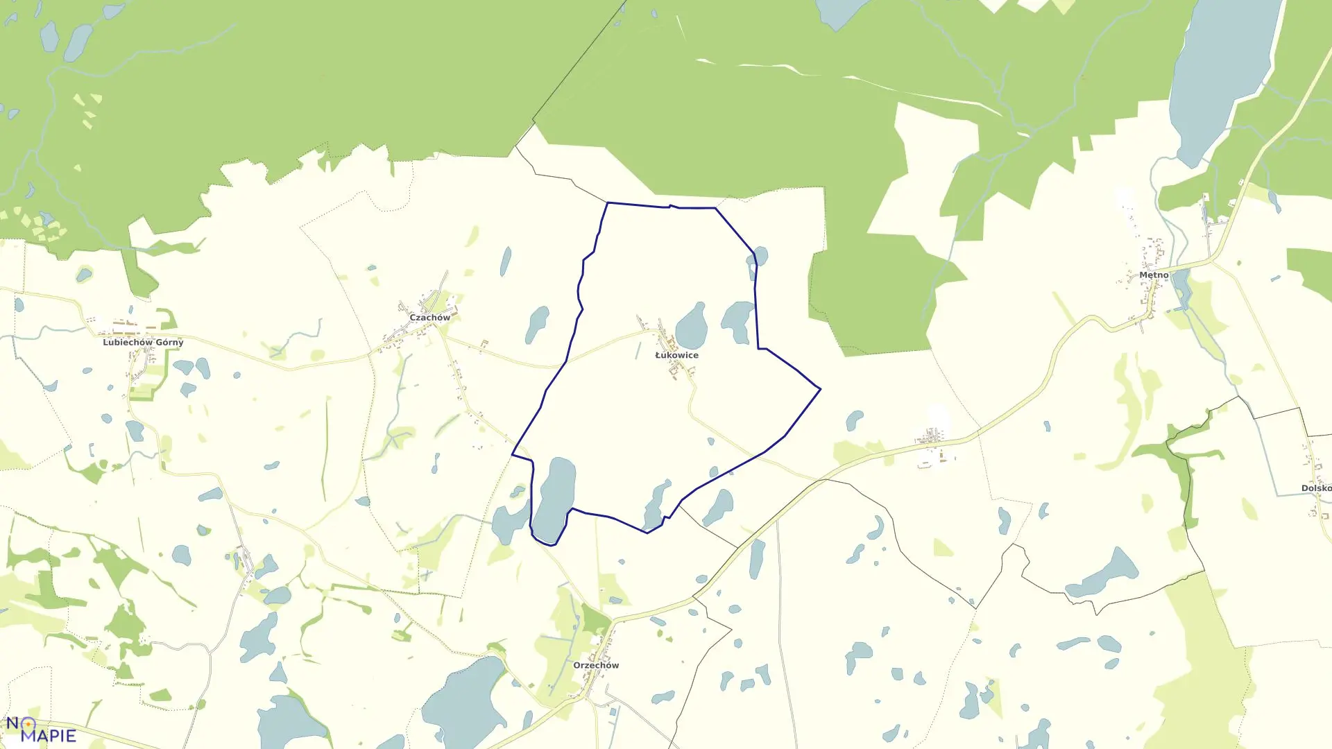 Mapa obrębu Łukowice w gminie Cedynia