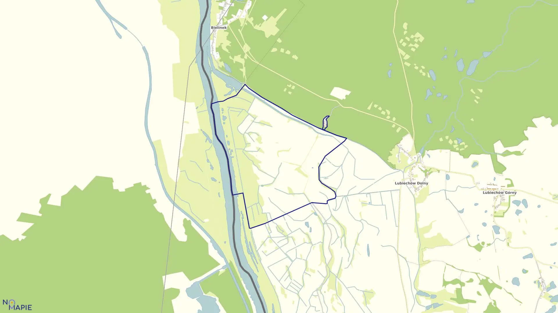 Mapa obrębu Markocin w gminie Cedynia